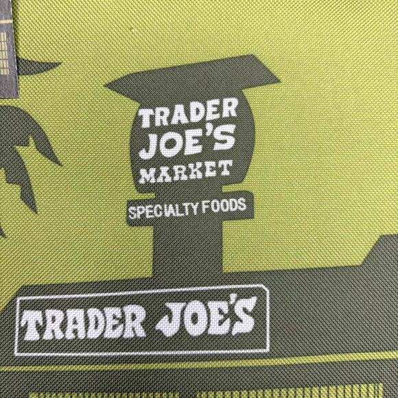 Set of 3 — Trader Joe’s Large Reusable Insulated Cooler Tote Bag Olive Green NWT - Picture 3 of 16